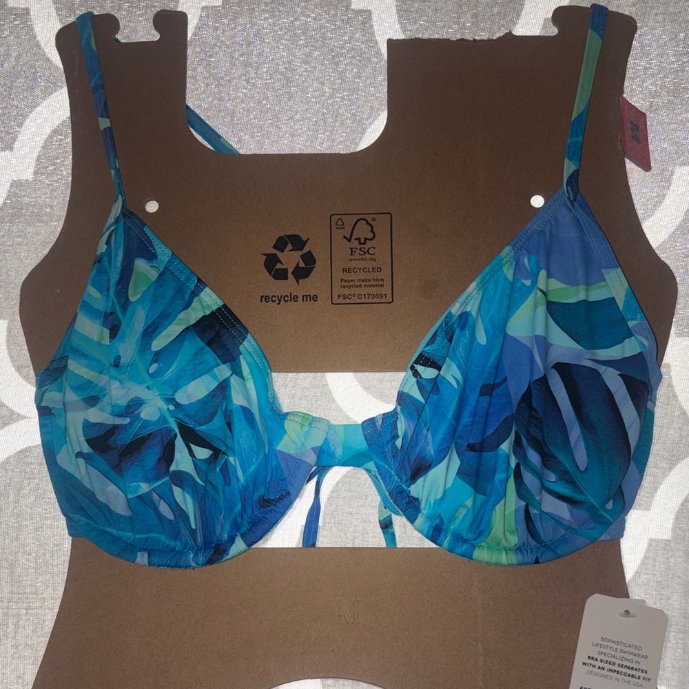 Tropical Blue Underwire Bikini Top - Brand: